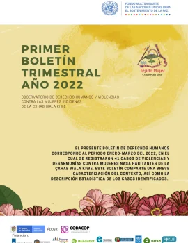 Portada del boletín sobre derechos humanos y mujeres indígenas.