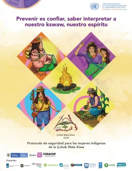 Mujeres indígenas en asamblea, Protocolo de seguridad.